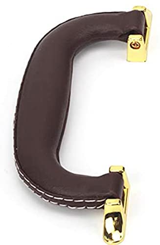 CynKen 1 Pieces PU Leather Handle for Guitar Musical Box Handbags Gift Boxes Wine Boxes Luggage Toolbox Trolley Instrument Case Brown Gold
