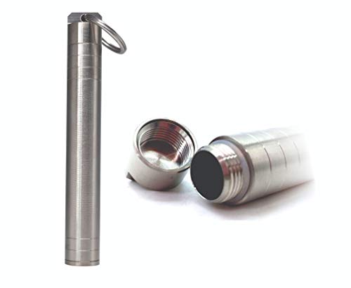 Lunamax Titanium Doobie Tube, Waterproof, Airtight, Smell Odor Proof, Indestructible Keychain Storage Container Case for Large Joints or Pre-Rolled Cigarettes