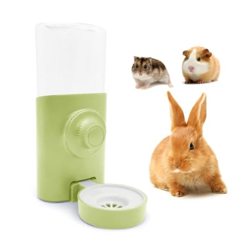 Rabbit Water Bottle 600ml/21oz Hanging Water Dispenser Feeder Cage Crate Hutch Bunny Puppy Cat Chinchilla Ferret Guinea Pigs Squirrel Hedgehog (Green)