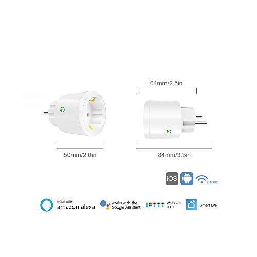 Smart stopcontact 16 A, smart wifi-stopcontact, mini-wifi-outlet compatibel met Alexa, Google Home, afstandsbediening… - Image 3