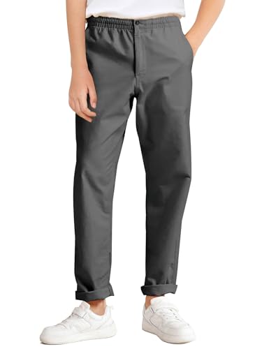 Image of Haloumoning Boys School Uniform Chino Pants Kids Twill Pants 5-14 Years