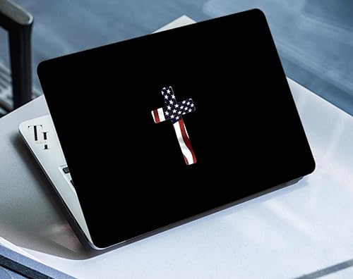 Image of THATS IT! American Flag Christian Cross Stickers | Removable Decal Car Bumper | Indoor Outdoor Window Sticker | Vinyl Decal for Laptop, iPad | Waterproof & Long Lasting | TI - 311