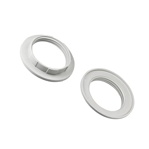Image of E26 Lamp Shade Rings, White Light Socket Shade Ring, Aluminum Lamp Retainer Rings Replacement for Glass Light Fixture Porcelain Lamp Holder, Threaded Diameter 1-1 /2 Inch (39mm), 6-Pack