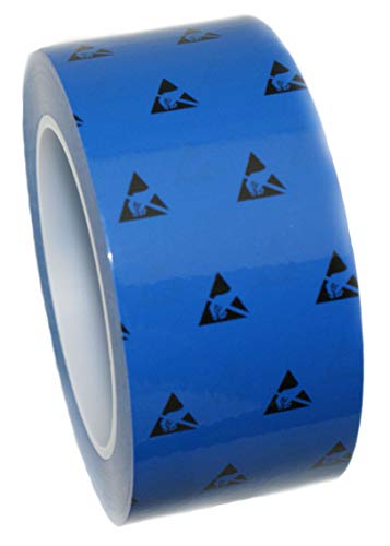 Image of UltraTape 2265 Anti-Static Cleanroom Floor Marking Tape, ESD S20.20 and ISO Class Compliant, Ultra Clean, Blue, 2 in x 108 ft, 0265BL200-P3S