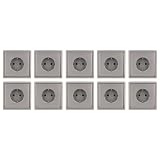 10x JUNG Serie LS SCHUKO Steckdose Set Edelstahl
