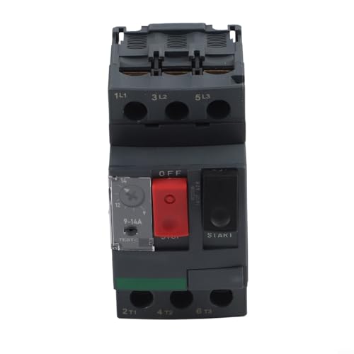 Floweringbeter Arrancador de motor de la serie GV2 para cortocircuito de sobrecarga y sobrecarga térmica para protección Compatible con motores monofásicos y trifásicos 0.37kW a 15kW (GV2ME16C9-14A)