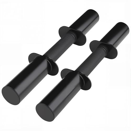 Pair of 16 Olympic Dumbbell Handles for 2-Inch Plates Loadable Dumbbell Bars with Knurled Rubber Grips for Home Gym Strength Training