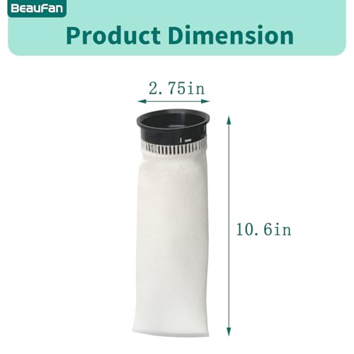 Image of 12 Pack 2.75 Inch 225 Micron Filter Sock Fits Waterbox, Eshopps, Fiji Cube Aquarium Models, and All 2.75 inch Filter Sock Holders