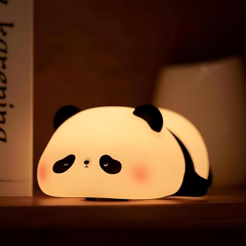 Desidiya® Lying Panda Night Light - Soft Silicone Color-Changing LED Touch Lamp with Timer for Bedroom & Office