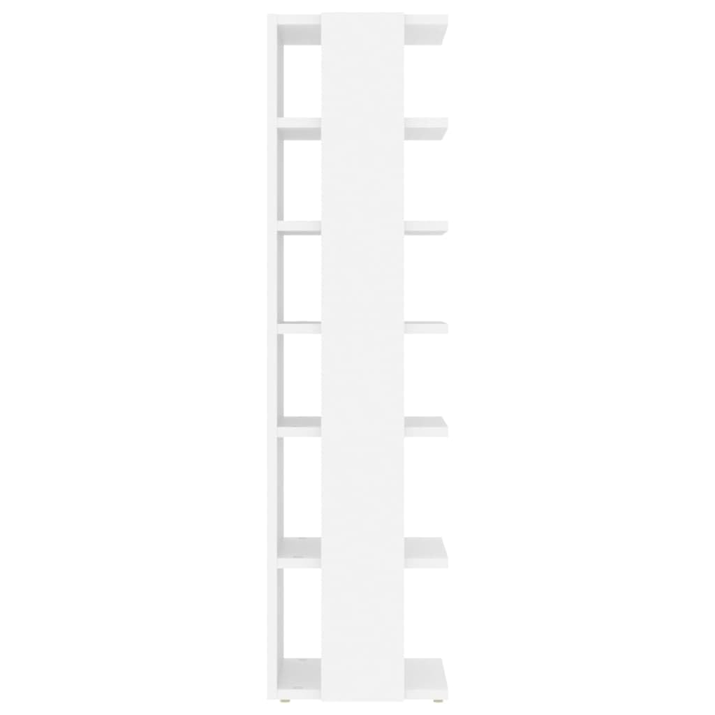 Zapatero de madera 27,5 x 27 x 102 cm, color blanco, armario de madera para zapatos, armario estrecho para zapatos, zapatero alto, estrecho, armario alto y elegante