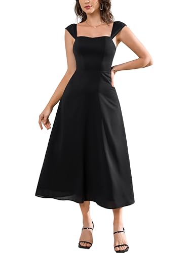 Parthea Women's Floral Midi Dress Flutter Sleeve Smocked A Line L...