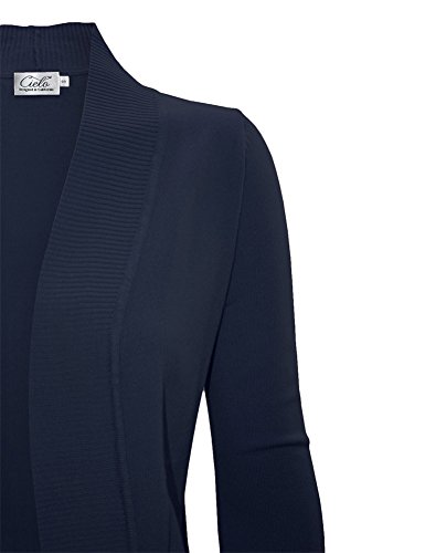 Image of Cielo Women's Solid Basic Open Front Pockets Knit Sweater Cardigan
