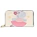 Produktbild JHGFG Mode Handtasche Reißverschluss Brieftasche Niedlich Tanzen Hippo Ballerinain Telefon Kupplung Geldbörse Abendkupplung Blockieren Leder Brieftasche Multi Card Organizer