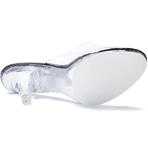 Image of NBUUNBU Silver Clear Heels For Women Dress Shoes Transparent Strap Sexy Stilletos Heels Open Toe High Silver Heeled Sandals Pump Mules