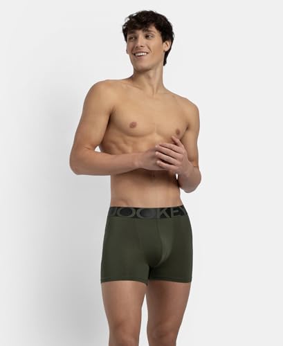 Image of Jockey IC28 Men's Tactel Microfiber Elastane Stretch Solid Trunk with Moisture Move Treatment