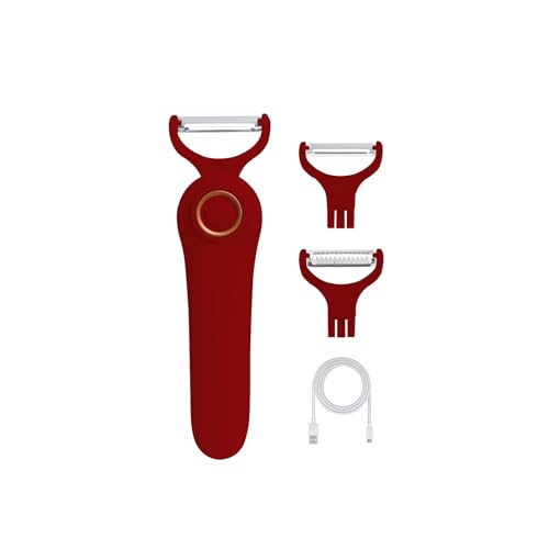3-in-1 Electric Peeler | Auto Blade for Fruits/Vegetables | 3 Interchangeable Blades | Type-C Charging,Battery Capacity 1500 mAh | Kitchen, Travel, Camping