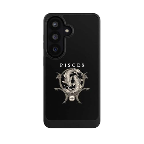 Coque Compatible avec Samsung Galaxy S26 Protection Noire Zodiaque Poissons