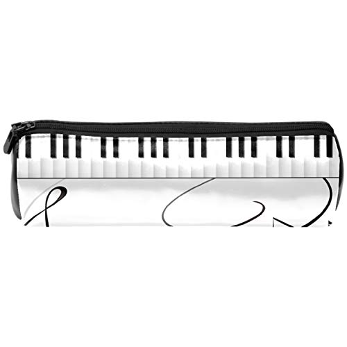 Preisvergleich Produktbild Klavierstab-Federmäppchen mit Reißverschluss, Leder-Federmäppchen, langlebig, tragbar, für Mädchen, Jungen, Studenten und Erwachsene