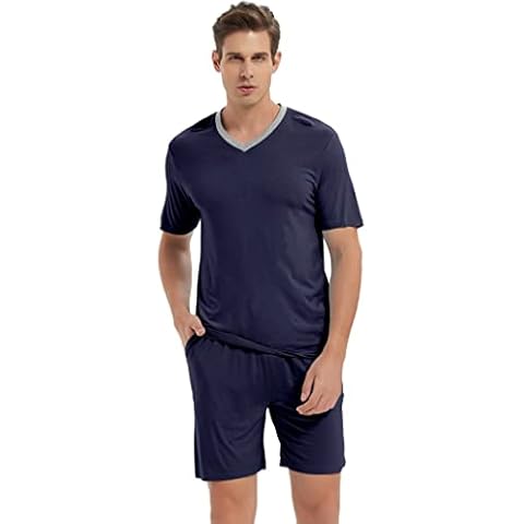 Pijama JINSHI Hombre Verano Manga Corta Azul Marino Talla 2XL Cover