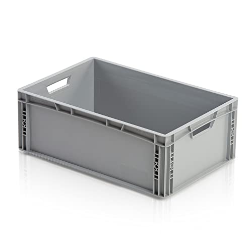 WETEC Caja de transporte Eurobox Eurofix - Caja de transporte (600 x 400 x 220 mm), color gris Cover