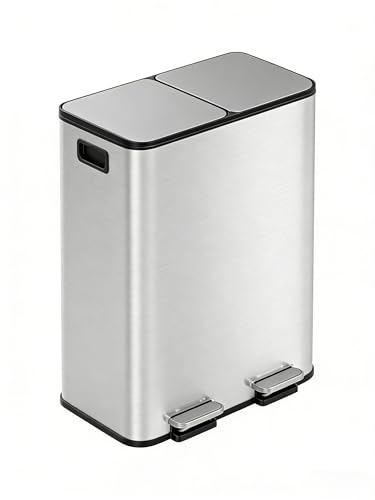 Caneca de basura doble acero inoxidable 24 litros