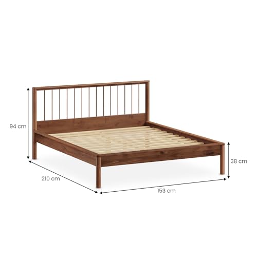 IDIMEX Massivholzbett APOANA Doppelbett 140x200 cm, kastanienfarben - Holzbett mit Kopfteil aus Kiefernholz,140 Bett mit Lattenrost, modern