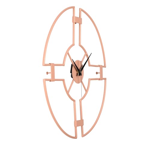 Image of Wakefit Metal Analog Wall Clock Big | 20 Inch | Laser Cut Abstract Home Decor & Gifting Option | for Living Room Study Bedroom & Office Decor | Velint Metal Wall Clock 500 MM Peach