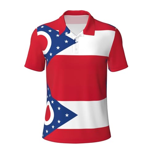 Polo imprimé drapeau de l'État de l'Ohio respirant et léger