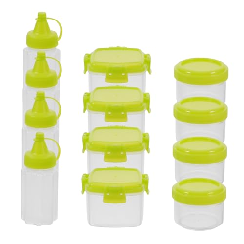 Ciieeo 12PCS Mini Condiment Bottles for Bbq Picnic Camping Travel Airtight Spice Jars Design Space Saving Storage