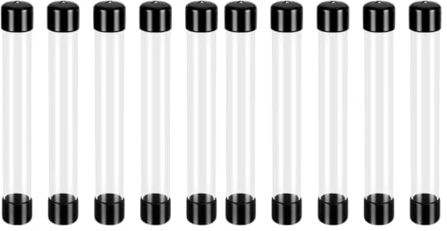 Image of AHANDMAKER 5Pcs Clear Plastic Tubes with Caps, 8 Inch x 0.9 Inch Rigid Storage Tube, Portable Transparent Container Tube for Incense Sticks Beads Pens Small Item Storage (Pack of 2)
