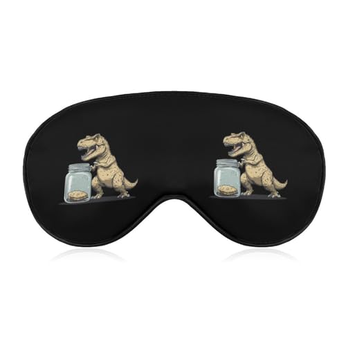 Dinosaur No Hands No Cook-ies Sleep Mask Eye Shade Cover Adjustable Strap for Travel Lunch Break Women Men