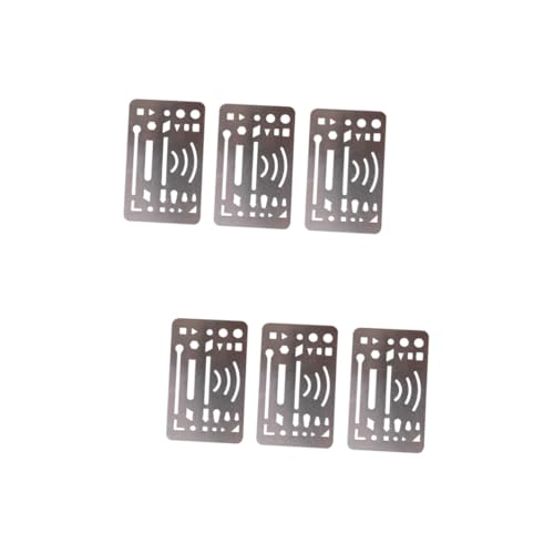 GRIRIW 2sets Stainless Steel Letter Shield Erasing Shield for Drawing Precision Erasing Tool 3pcs*2