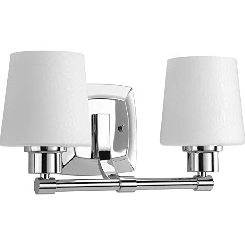 Progress Lighting P300017-015 Glance Two-Light Bath, Brushed Nickel