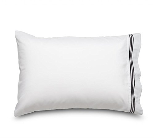 Where The Polka Dots Roam Queen White with Gray Stripes Amadora Double Brushed Luxury Ultra Microfiber Pillowcase Set