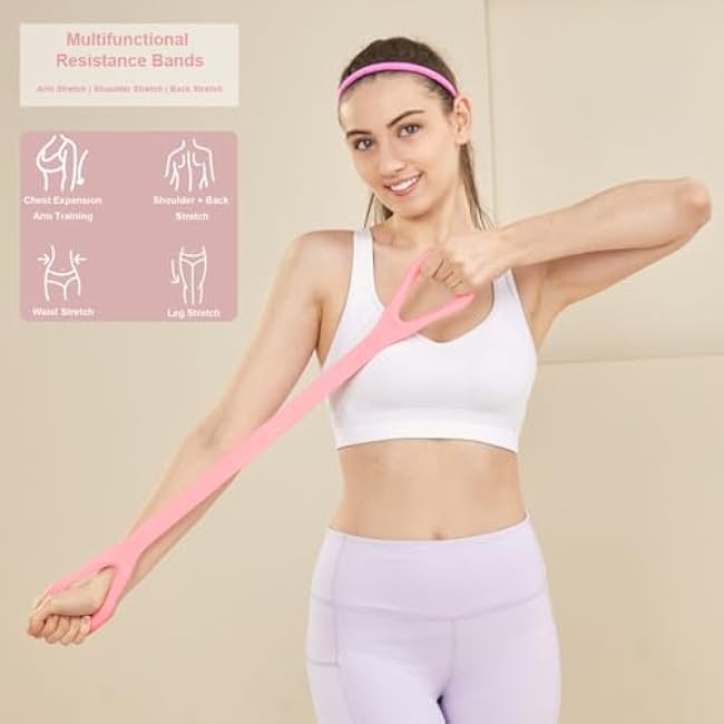 3 Pcs Figure 8 Resistance Bands for Women, Arm, Shoulder, Back, Leg, Pilates, Yoga Stretching