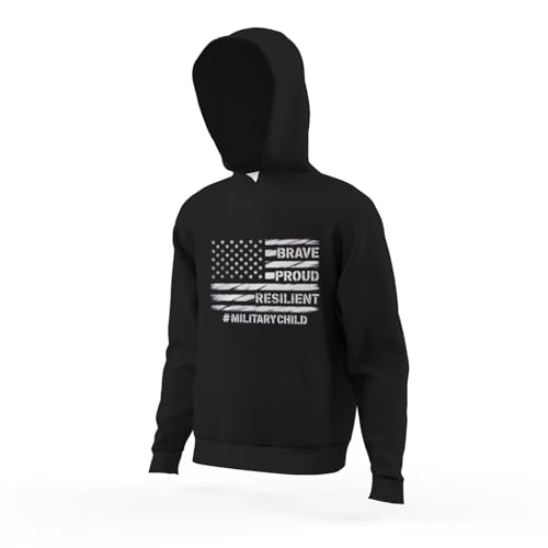 Kids Month of Military Purple Up for Military Kids Boys Girls Lightweight Kangaroo Pocket Hoodies4