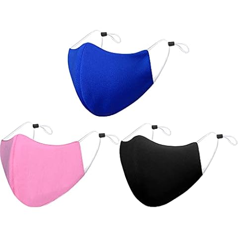 Arcarius Face Masks Reusable, 3 Pack, Comfortable, Breathable and Adjustable Cover