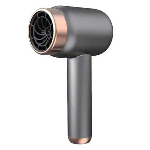 QUXVUIS Secador USB portátil inalámbrico Air Hair ABS con control inteligente de temperatura para una vida suave y larga, gris oscuro