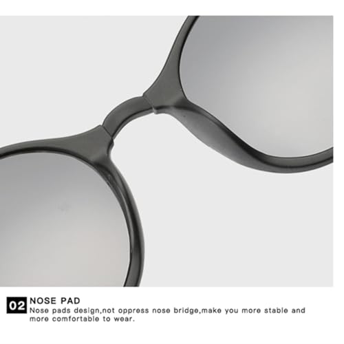 Lunettes de soleil rondes polarisées style rétro steampunk UV400 unisexes - 4