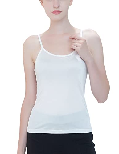 METWAY Womens Silk Camisole/Spaghetti Strap Mulberry Silk Cami Tops/Stretchable Real Knit Silk Tank Undershirt for Layerling2
