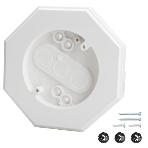 8141 Vertical Siding Lamp Octagon Mounting Kit,White Siding Mounting Block Vinyl Sidings Mounting Blocks with Built-in Electrical Box for 1/2' Deep Outdoor Vertical Sidings Lap,1-Pack