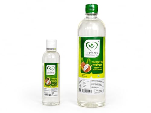 Image of OLIYANS Cold Pressed Coconut Oil Combo Pack (100ml + 1L) | Natural Oil for Hair, Skin & Cooking | Total 1.1L
