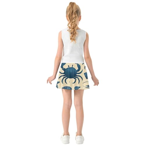 Playful Blue Crabs Girls Skorts Athletic Shorts Toddlers Tennis Skirts Flowy Butterfly 3t4