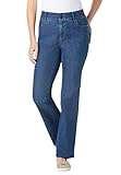 Woman Within Women's Plus Size Petite Bootcut Tummy Tamer Jean - 20 WP, Medium Stonewash Blue