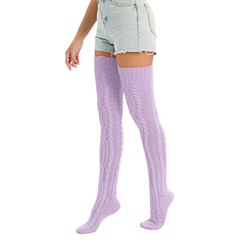Image of Sexybody Women's Thigh High Socks Over the Knee Knit Socks, Winter Leg Warmers Stockings Knee High Tube Arctic Fleece