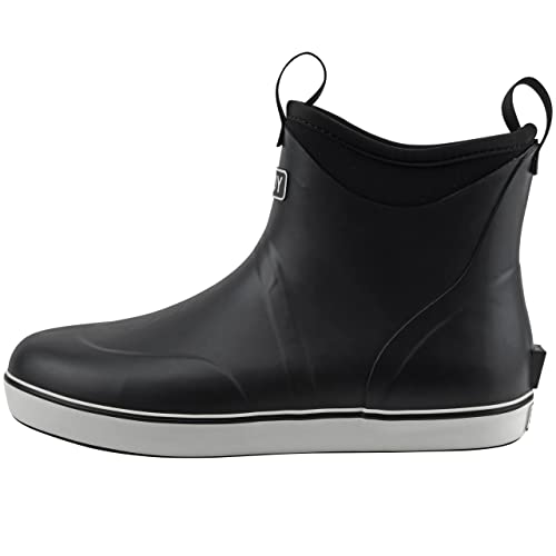 Image of Buoy Boots Women's Waterproof Ankle Rain Boots, Rubber Deck & Fishing Boots | Neoprene Lining, EVA Foam Insole, Slip-Resistant Non-Marking Outsole for Comfortable Traction on Boats, Farms & Wet Ground