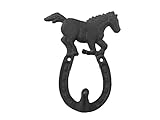 Comfy Hour Antique and Vintage Animal Collection Cast Iron Running Horse Single Key Coat Hook Clothes Rack Wall Hanger, Rustic, Recycled