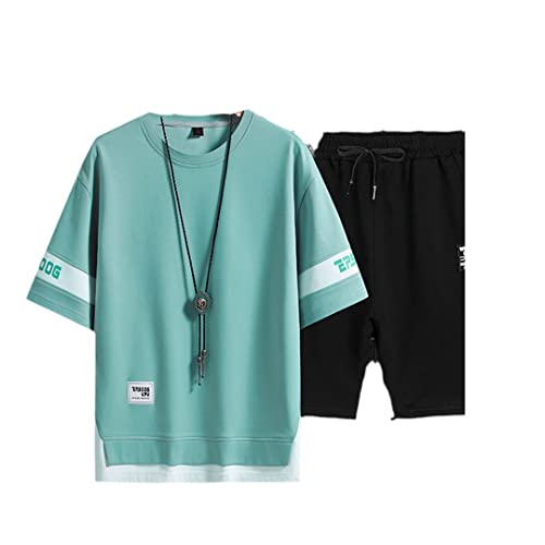 AXEBHPED Mannen Trainingspak Casual Joggers Sportkleding T-shirts En Shorts Mannelijke 2 Stuk Sets Hip Hop Running Sport, NL 8, S