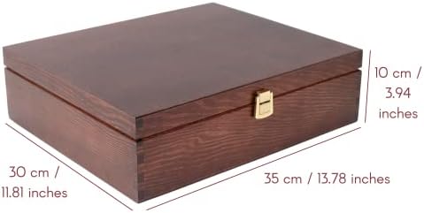 Creative Deco Brown Wooden Wine Box Gift Storage | 3 Bottles | 35.1 x 30 x 10 cm | Wood Holder Lacquer | Perfect Luxury Box for Christmas, Birthday, Wedding, Valentines Day, Anniversary