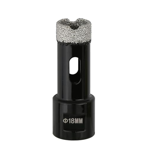 Vearter 18mm Dry Diamond Core Drill Bit, M14 Thread Connection Vacuum Brazed Masonry Hole Saw